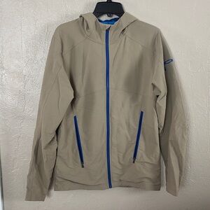 Under Armour Challenger Storm Shell Hooded Performance Jacket Mens Small Tan
